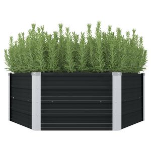 vidaXL Strat &icirc;nălțat de grădină antracit 129x129x45 cm oțel galvanizat