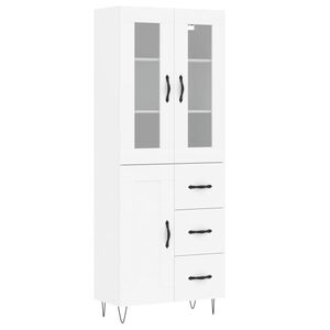 vidaXL Dulap &icirc;nalt, alb, 69,5x34x180 cm, lemn compozit