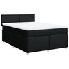 vidaXL Pat box spring cu saltea, negru, 140x190 cm, textil