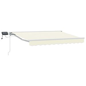 vidaXL Cadru manual de marchiză cu LED-uri Crema și Alb 2,5 x 2 m
