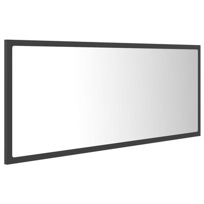 vidaXL Oglindă de baie cu LED, gri, 100x8,5x37 cm, acril