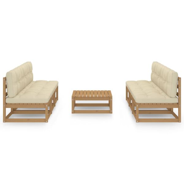 vidaXL Set mobilier de grădină cu perne, 7 piese, lemn masiv de pin