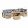 vidaXL Set canapele de grădină, 8 piese, cu perne, bej, poliratan