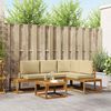 vidaXL Set de canapele de exterior cu pernă 5 Bucată Natural și Bej