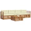 vidaXL Set de canapele de exterior cu pernă 5 pcs Natural și Crem