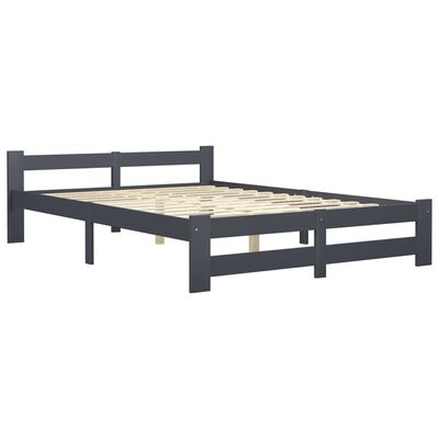 vidaXL Cadru de pat, gri închis, 180x200 cm, lemn masiv de pin