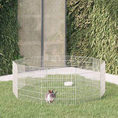 vidaXL Cușcă pentru iepuri, 10 panouri, 54x60 cm, fier galvanizat