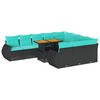 vidaXL Set canapele de grădină cu perne, 11 piese, negru, poliratan