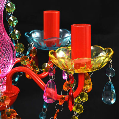 Lustră Cristal Artificial pentru 5 becuri Multicoloră