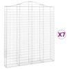 vidaXL Coșuri gabion arcuite,7 buc., 200x30x220/240cm, fier galvanizat