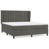 vidaXL Pat box spring cu saltea, gri &icirc;nchis, 180x200 cm, catifea
