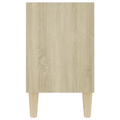 vidaXL Comodă TV, picioare lemn masiv, stejar Sonoma, 103,5x30x50 cm