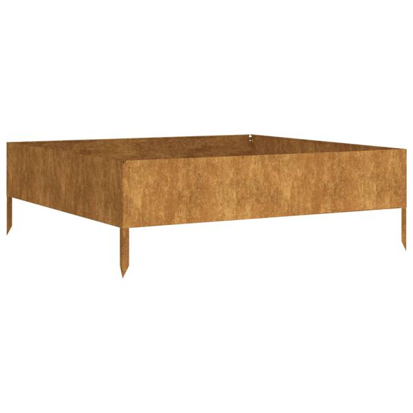 vidaXL Strat înălțat de grădină, 100x100x33,5 cm, oțel corten