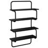 vidaXL Raft de perete cu 4 niveluri Stejar Negru 80 x 24,5 x 104 cm