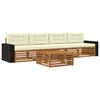 vidaXL Set de canapele de exterior 5 buc. Natural și Crem
