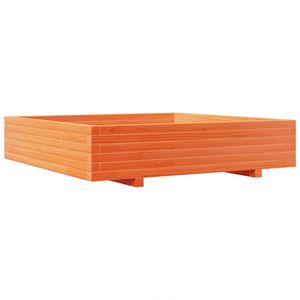 vidaXL Jardinieră grădină, maro ceruit, 110x110x26,5cm, lemn masiv pin