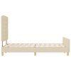 vidaXL Cadru de pat cu headboard Crem 120 x 190 cm țesătură