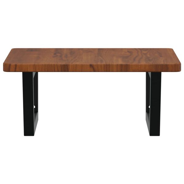 vidaXL Raft pentru lavoar montat pe perete, oțel și lemn masiv stejar