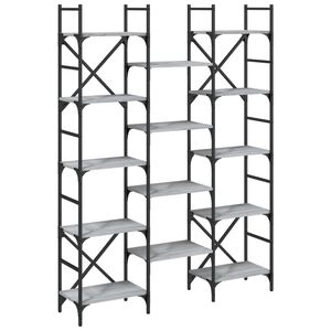 vidaXL Bibliotecă, gri sonoma, 127,5x28,5x172,5 cm, lemn prelucrat