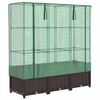 vidaXL Strat &icirc;nălțat cu husă de seră, aspect ratan, 120x40x138 cm