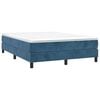 vidaXL Pat box spring cu saltea, albastru &icirc;nchis, 140x190 cm, catifea