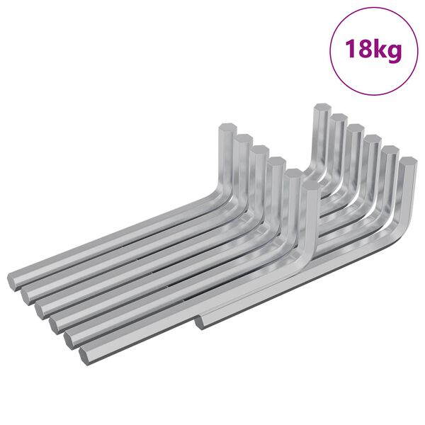 vidaXL Cheie Hexagonală 1800 pcs Argintiu 32 x 86 mm Oțel