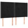 vidaXL Tăblie de pat cu aripioare, negru, 147x16x118/128 cm, catifea