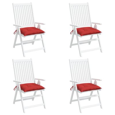 vidaXL Perne de scaun, 4 buc., roșu, 40x40x7 cm, textil oxford