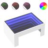 vidaXL Măsuță de cafea cu LED infinity, alb, 70x50x30 cm
