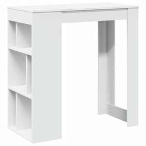 vidaXL Masă de bar cu rafturi, alb, 102x50x103,5 cm, lemn prelucrat
