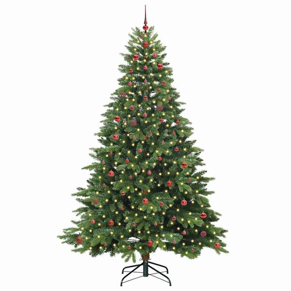 vidaXL Brad de Crăciun artificial cu 300 LED Verde 240 cm PE și PVC