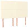 vidaXL Pat cu arcuri, cu saltea & LED, crem, 140x190 cm, piele eco