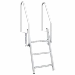 vidaXL Ladder dock cu 3 pași Argintiu 58 x 77 x 144 cm Aluminiu