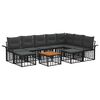vidaXL Set de canapele de exterior 10 pcs Negru și Gri &icirc;nchis