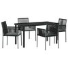 vidaXL Set de masă pentru grădină 5 buc. Negru Ratan PE