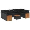 vidaXL Set canapele de grădină cu perne, 10 piese, negru, poliratan