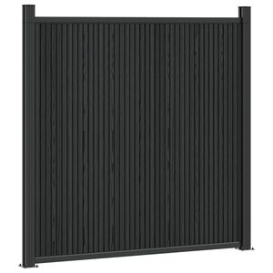 vidaXL Panou de Gardă WPC și Aluminiu Negru