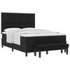 vidaXL Pat cu arcuri cu headboard Negru 160 x 200 cm țesătură