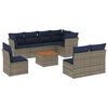 vidaXL Set canapele de grădină, 9 piese, cu perne, gri, poliratan