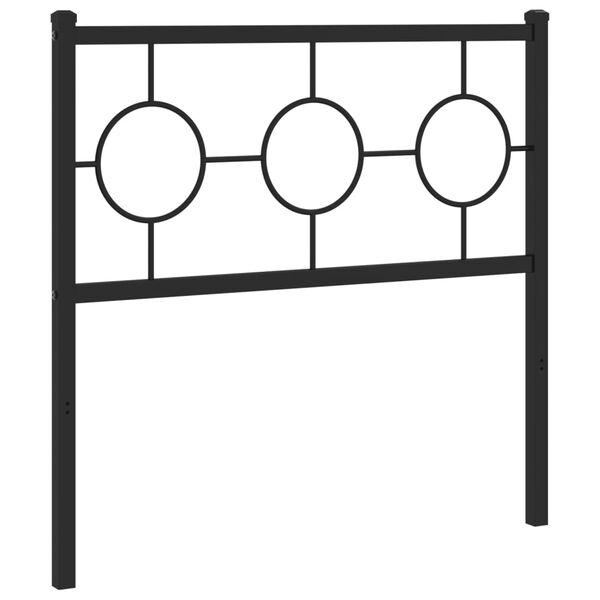 vidaXL Tăblie de pat de schimb metalică, negru, 90 cm