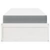 vidaXL Pat cu saltea, alb, 90x200 cm, lemn masiv pin