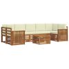 vidaXL Set de canapele de exterior cu pernă 8 pcs Natural și Crem