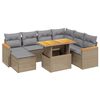 vidaXL Set canapele de grădină, 8 piese, cu perne, bej, poliratan