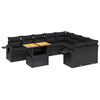 vidaXL Set canapele de grădină cu perne, 10 piese, negru, poliratan