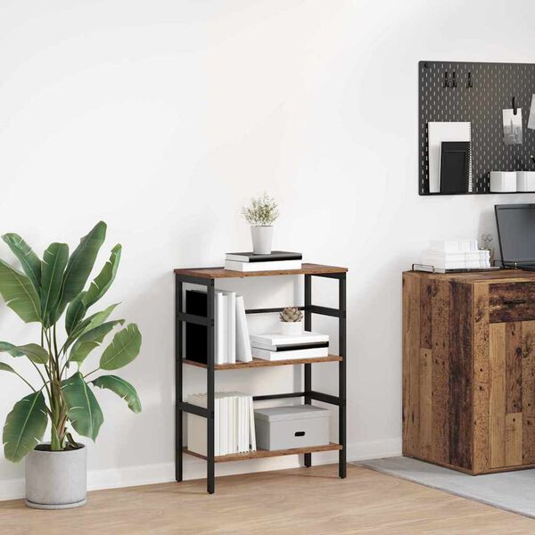 vidaXL Raft pentru cărți Lemn Vechi 60 x 29,5 x 81 cm Lemn compozit