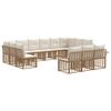 vidaXL Set de canapele de exterior 13 buc. Alb Natural și Crem