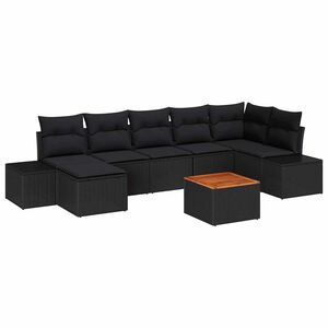 vidaXL Set de canapele pentru grădină 8 pcs Negru