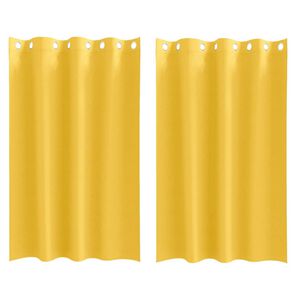 vidaXL Perdele Opaque cu Inel 2 pcs Galben muștar 175 x 140 cm