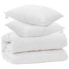 vidaXL Duvet cu perne cu pernă 3 pcs Alb Microfibră