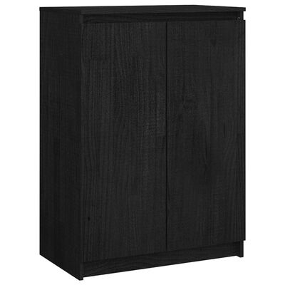 vidaXL Servantă, negru, 60x36x84 cm, lemn masiv de pin